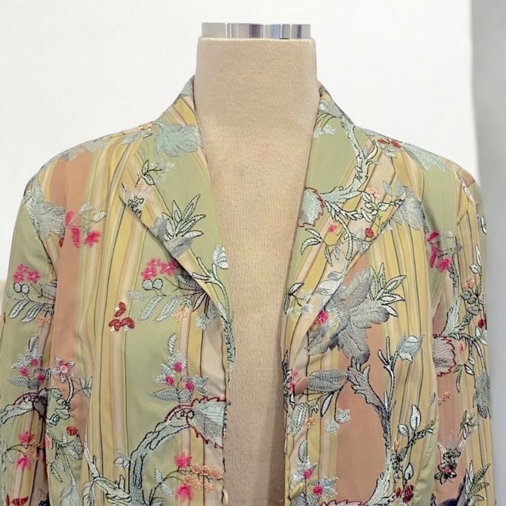 VTG Floral Embroidered Foliage Jacket Boho Cottagecore - Picture 6 of 11